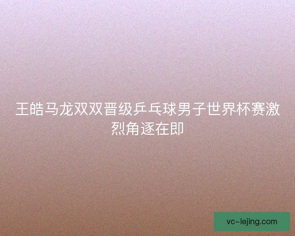 王皓马龙双双晋级乒乓球男子世界杯赛激烈角逐在即 王皓马龙双双晋级乒乓球男子世界杯赛激烈角逐在即